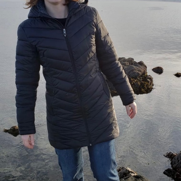 Spider Black Midi Puffer Jacket - Picture 1 of 3